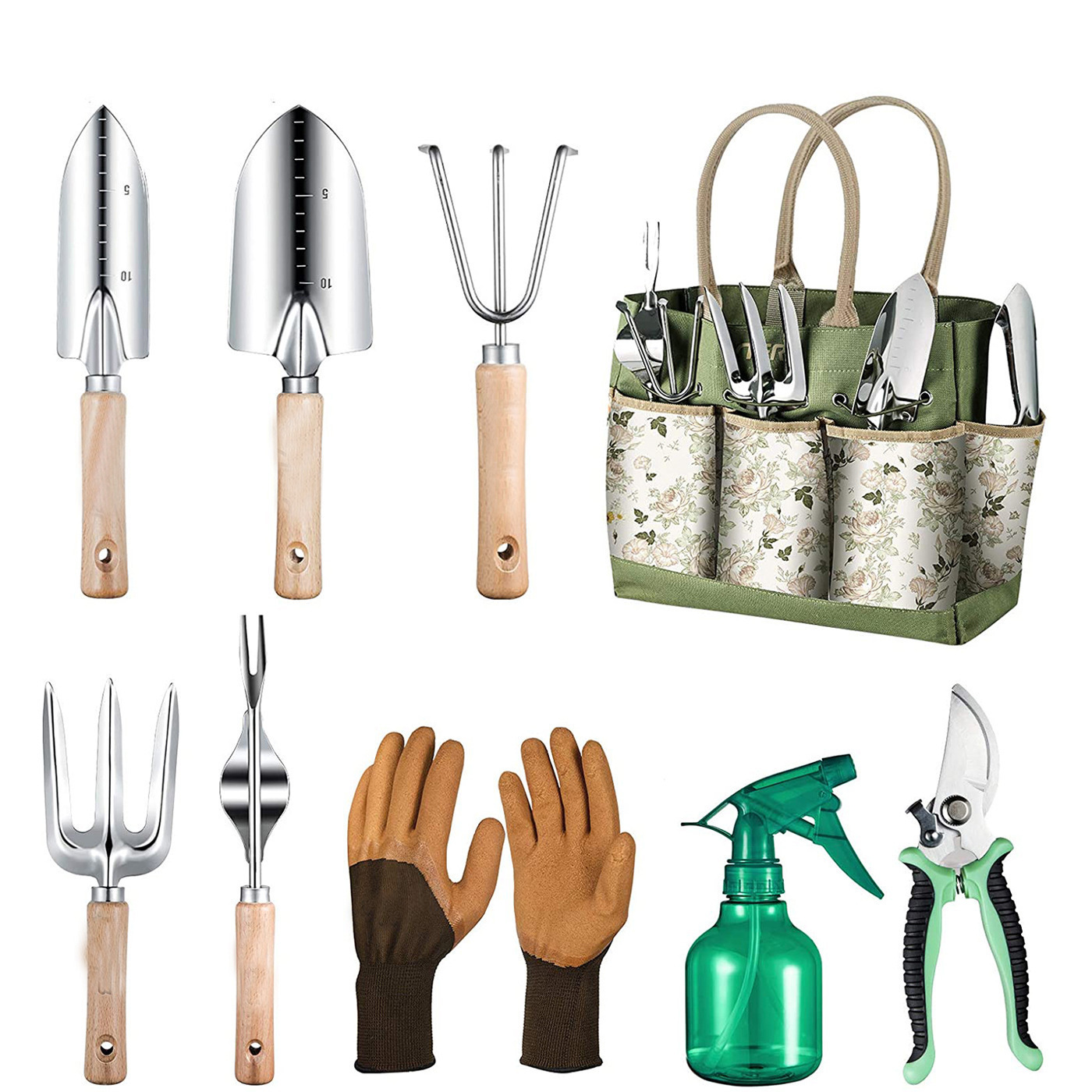 Gardening Tools Hand - 9-częściowy zestaw narzędzi ogrodniczych z wytrzymałymi