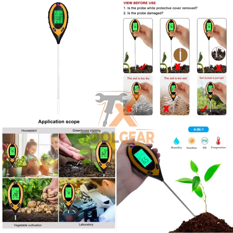 Moisture Meter Plant - 2026hotsale* 4 w 1 Miernik pH