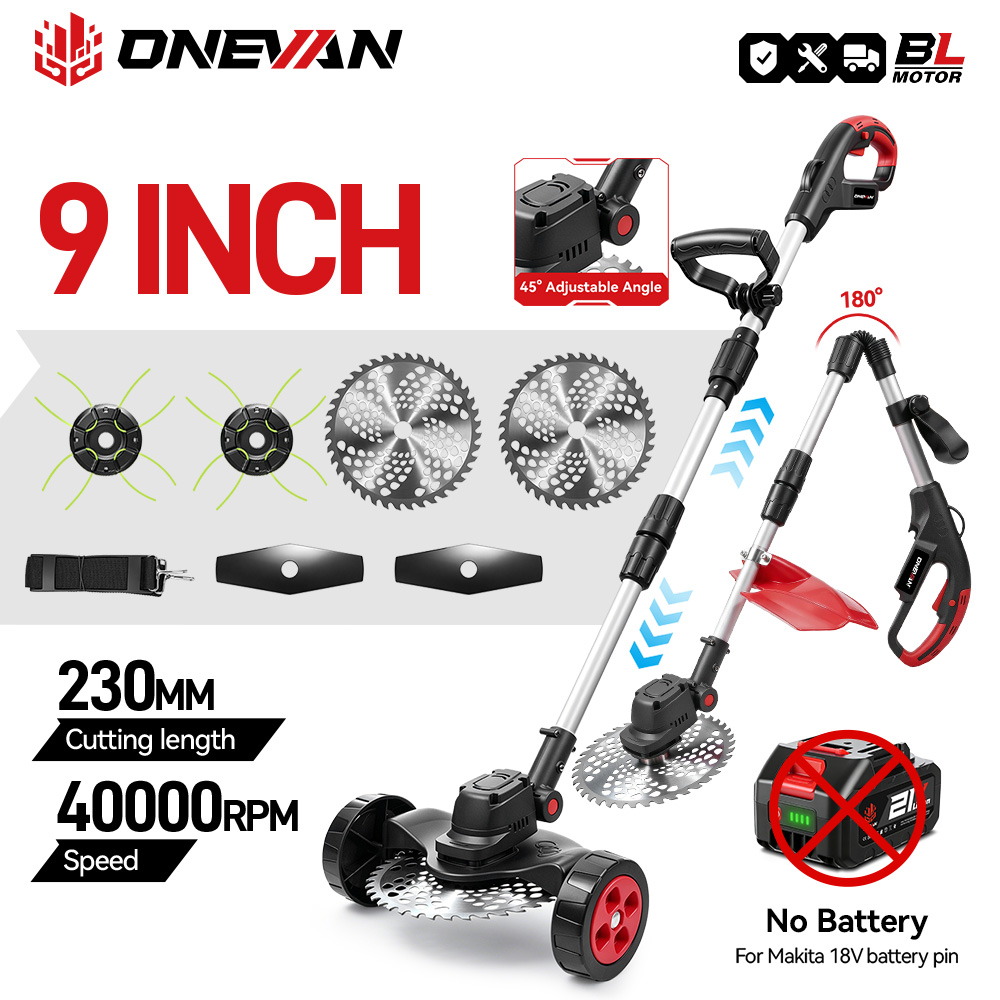 Gardening Tools Battery Powered - ONEVAN 9-calowa 40000RPM Bezszczotkowa Elektryczna Kosiarka