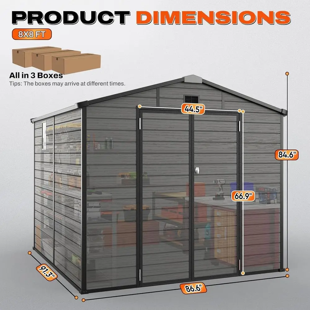 Szopa ogrodowa 8x8 z podłogą,  – Gardening Tools Storage recenzja i cena