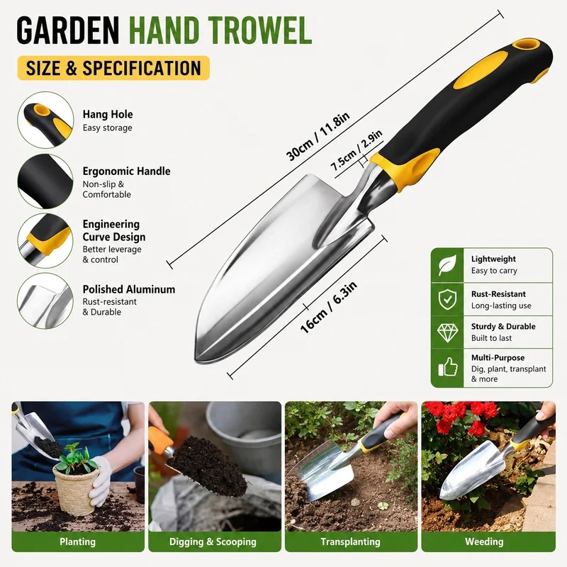 Wytrzymała łopatka ręczna ze s – Gardening Tools Trowel recenzja i cena